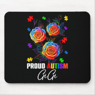 Proud Autismus Gigi Rose Blume und Puzzles Autismu Mousepad