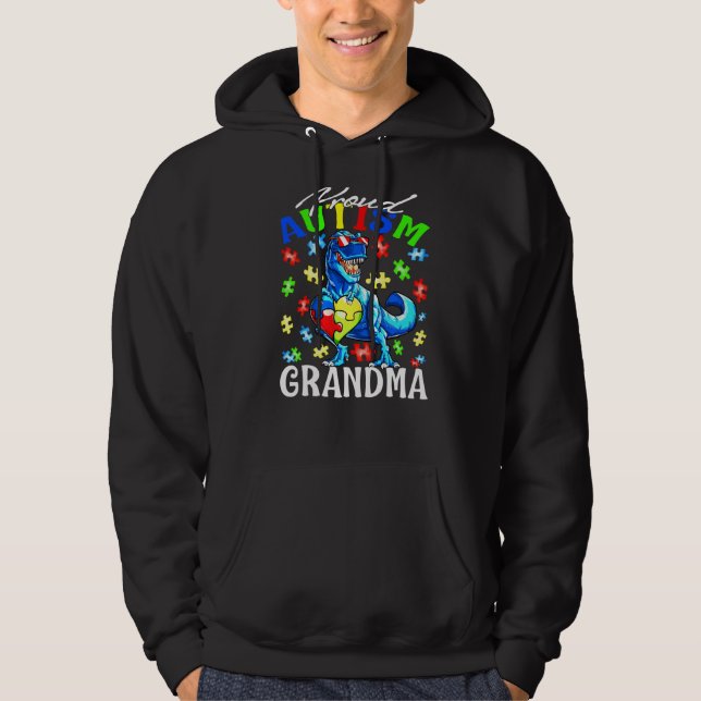 Proud Autismus Grandma Dinosaurier Autismus Vorsic Hoodie (Vorderseite)