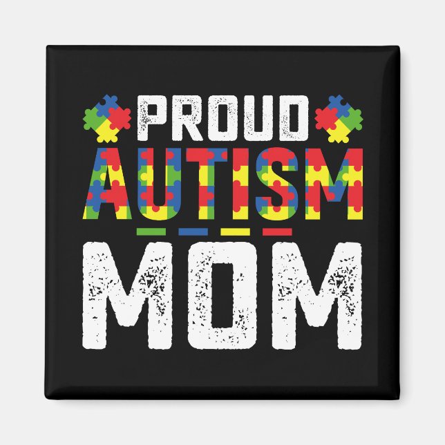 Proud Autismus Mama Bewusstsein Autistische Famili Magnet (Vorne)