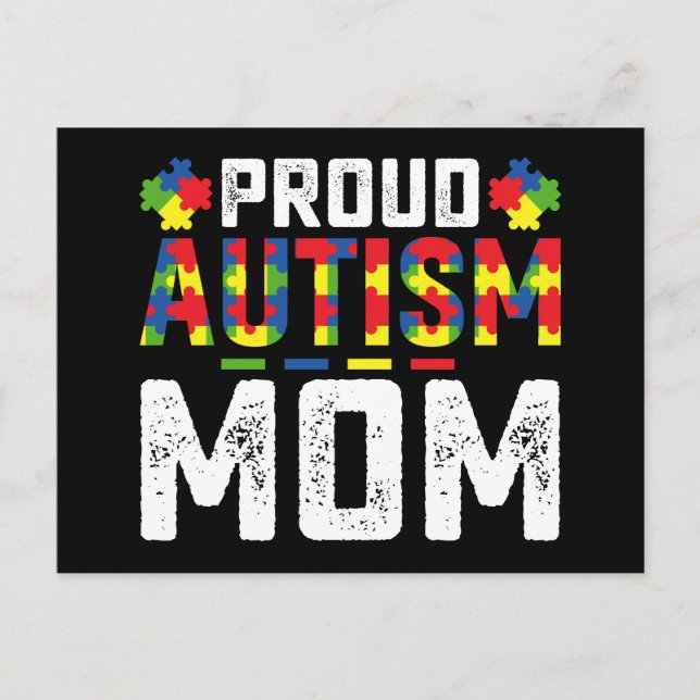 Proud Autismus Mama Bewusstsein Autistische Famili Postkarte (Vorderseite)
