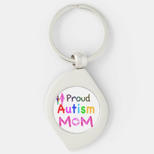 Proud-Autismus-Mama Schlüsselanhänger (Vorderseite)