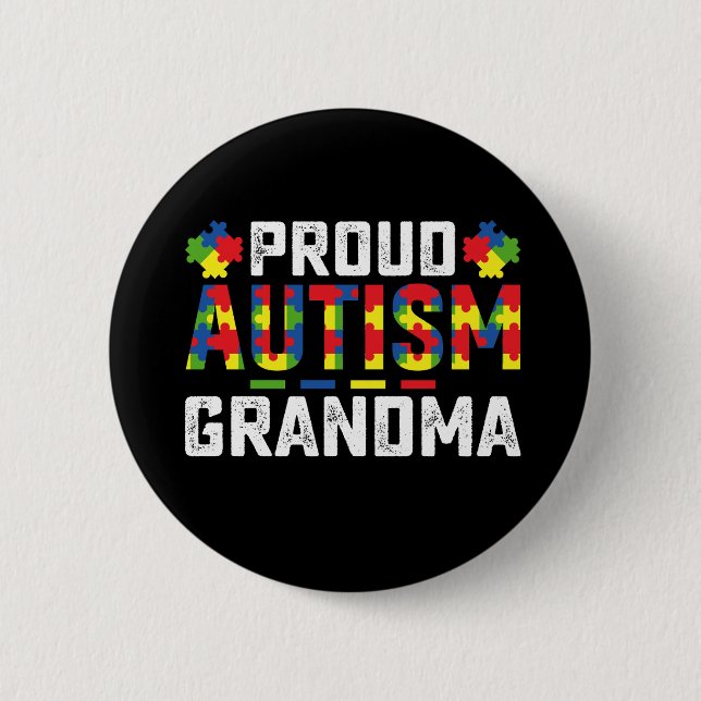 Proud Autismus Oma Awareness Autistic Familie Button (Vorderseite)