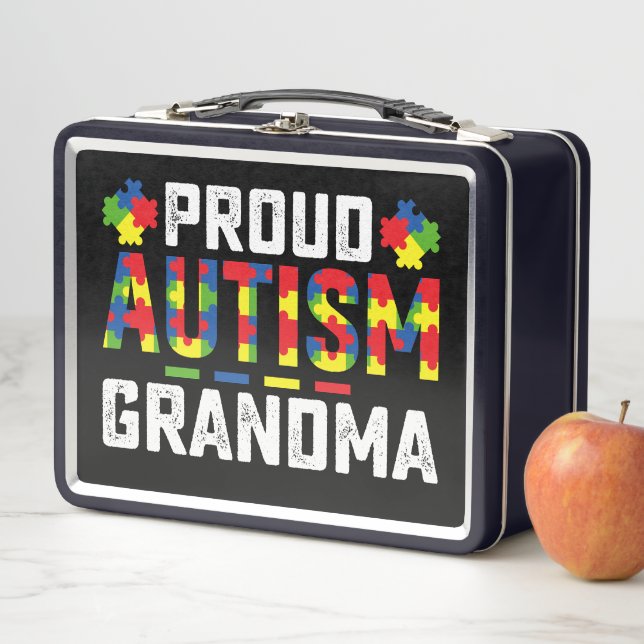 Proud Autismus Oma Awareness Autistic Familie Metall Brotdose (Beispiel)