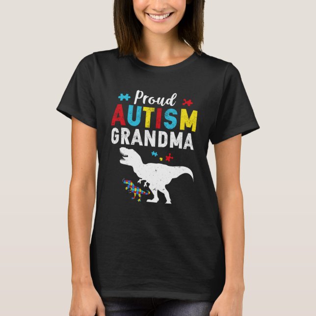 Proud Autismus Oma Familie Matching Autismus Aware T-Shirt (Vorderseite)