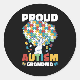 Proud Autismus Oma für Autismus Runder Aufkleber