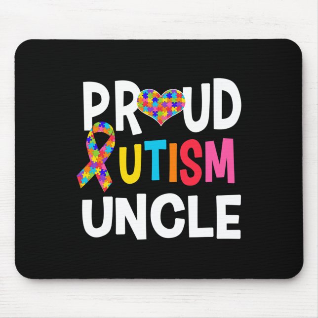 Proud Autismus Onkel Autismus Bewusstsein Autistis Mousepad (Vorne)