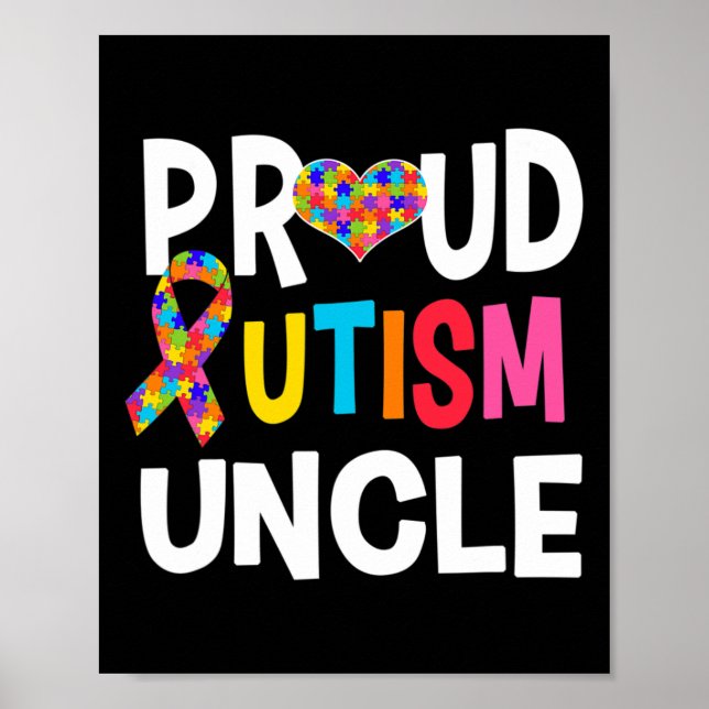Proud Autismus Onkel Autismus Bewusstsein Autistis Poster (Vorne)