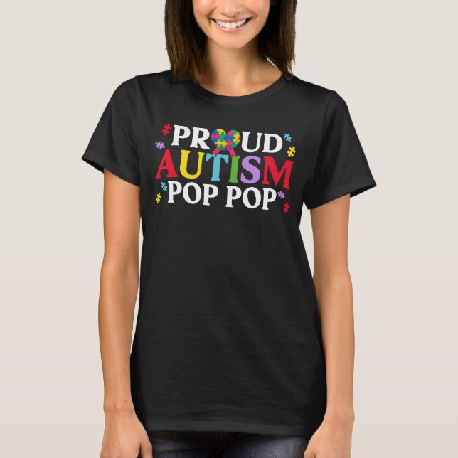 Proud Autismus Pop Pop Matching Family Autism Awar T-Shirt (Vorderseite)