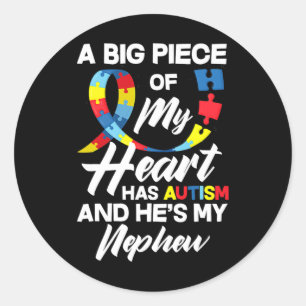 Proud Autismus Tante Onkel Autistic Nephew Autism  Runder Aufkleber