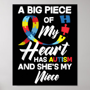 Proud Autismus Tante _ Onkel Autistic Niece Autism Poster