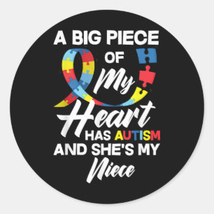Proud Autismus Tante _ Onkel Autistic Niece Autism Runder Aufkleber