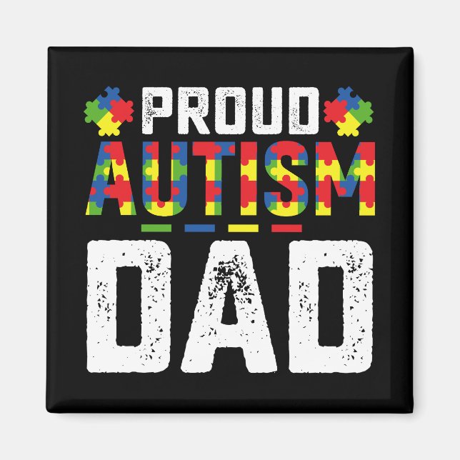 Proud Autismus Vater Awareness Autistic Family Magnet (Vorne)