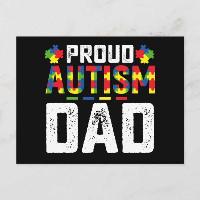 Proud Autismus Vater Awareness Autistic Family Postkarte (Vorderseite)