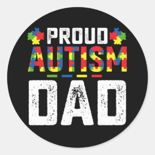 Proud Autismus Vater Awareness Autistic Family Runder Aufkleber
