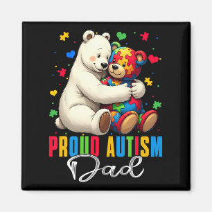 Proud Autismus Vater Bärenautismus Bewusstsein Aut Magnet