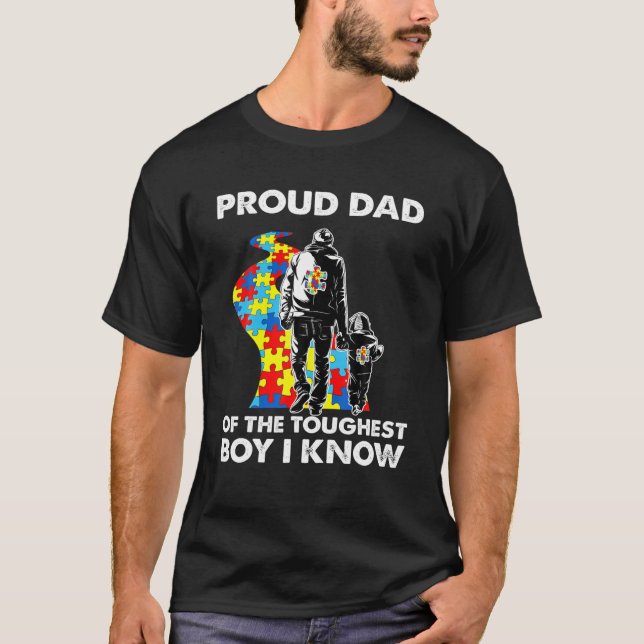 Proud Autismus Vater-Vater und Sohn Autismus Bewus T-Shirt (Vorderseite)