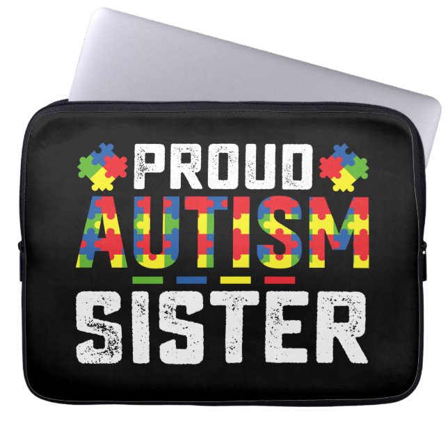 Proud Autisse Sister Awareness Autistic Family Laptopschutzhülle (Vorderseite)