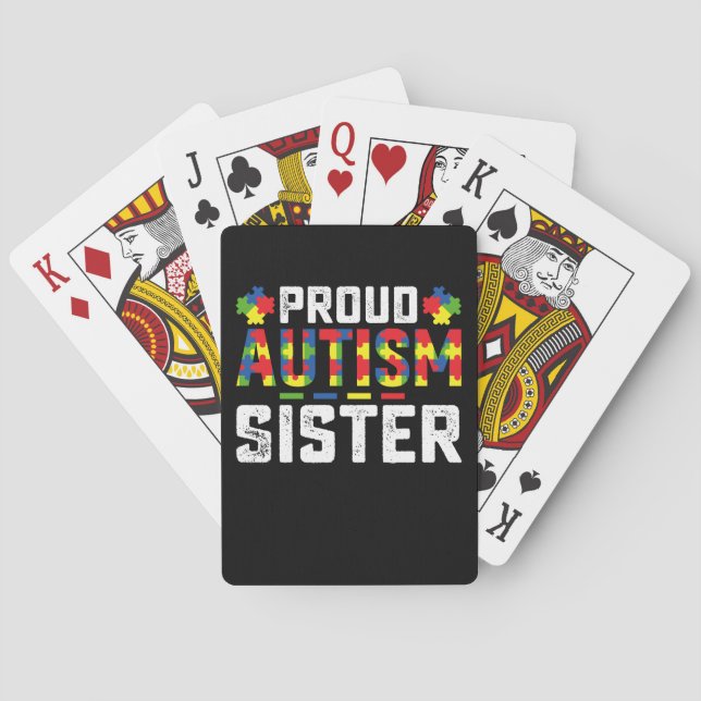 Proud Autisse Sister Awareness Autistic Family Spielkarten (Rückseite)