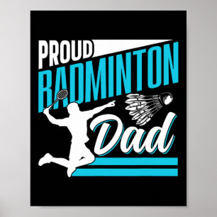 Proud Badminton Vater Lover Player Team Match Vate Poster