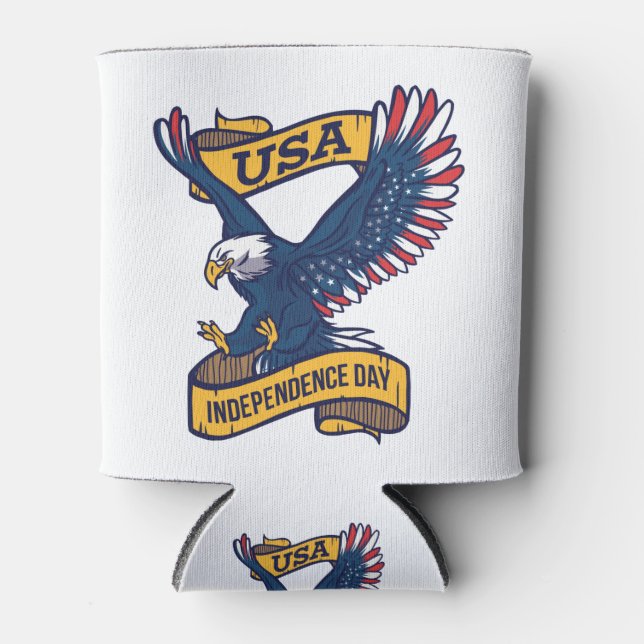 Proud Bald Adler 4. Juli Tag Dosenkühler (Vorderseite)