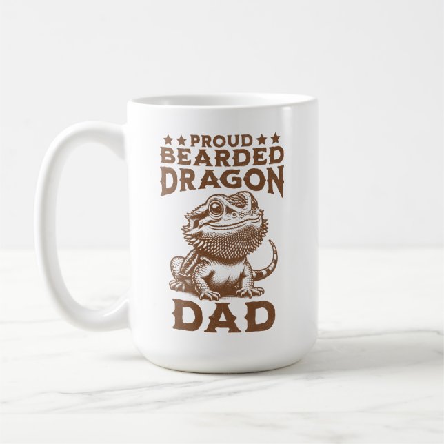 Proud Bartded Dragon Vater Reptil Lover Kaffeetasse (Links)