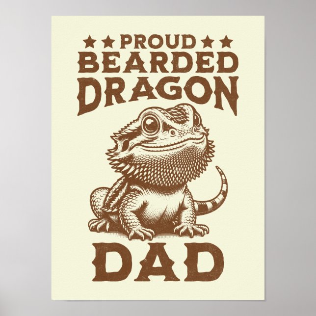 Proud Bartded Dragon Vater Reptil Lover Poster (Vorne)