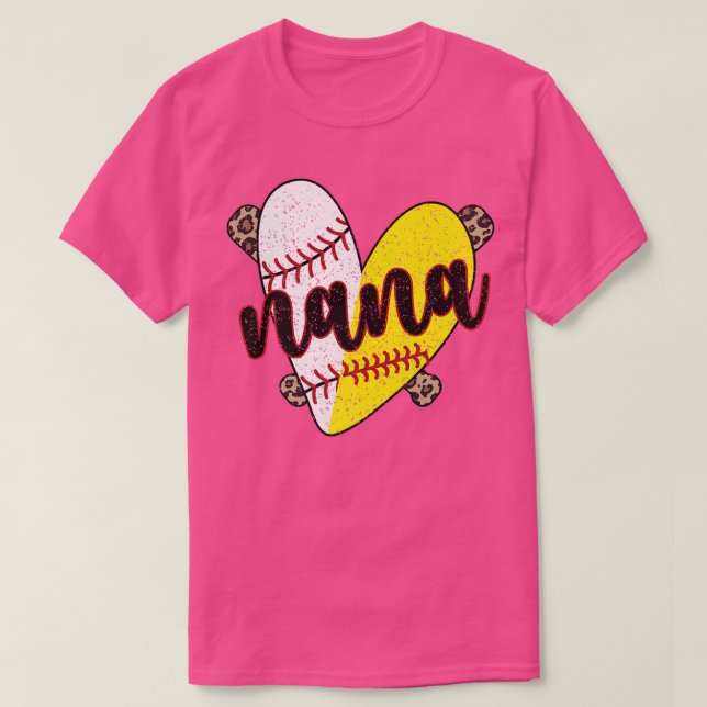 Proud Baseball Softball Nana Grandma  T-Shirt (Design vorne)