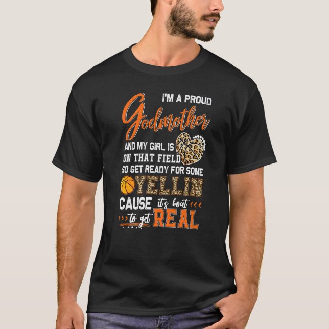 Proud Basketball Godmutter Basketball Familienspie T-Shirt (Vorderseite)