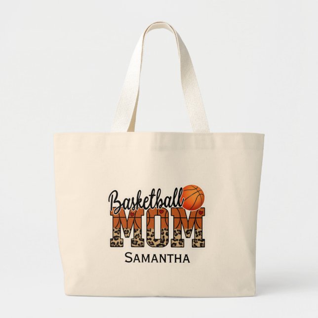 Proud Basketball Mama - Court Side Champion Jumbo Stoffbeutel (Vorne)