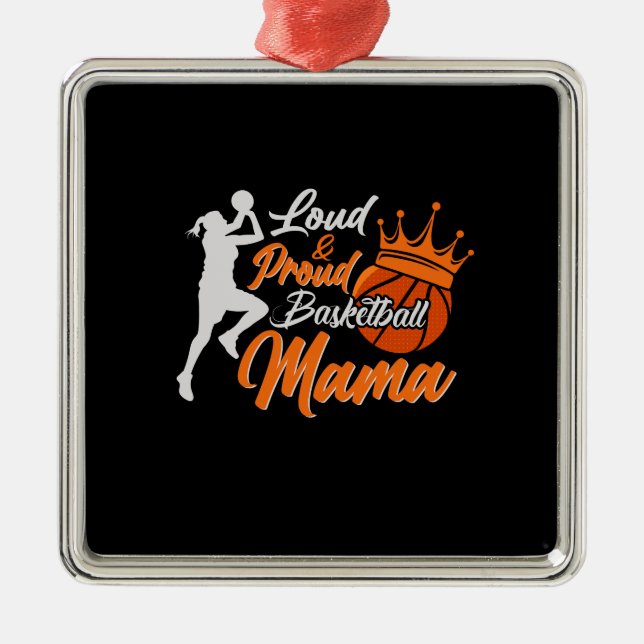 Proud Basketball Mama Ornament Aus Metall (Vorne)