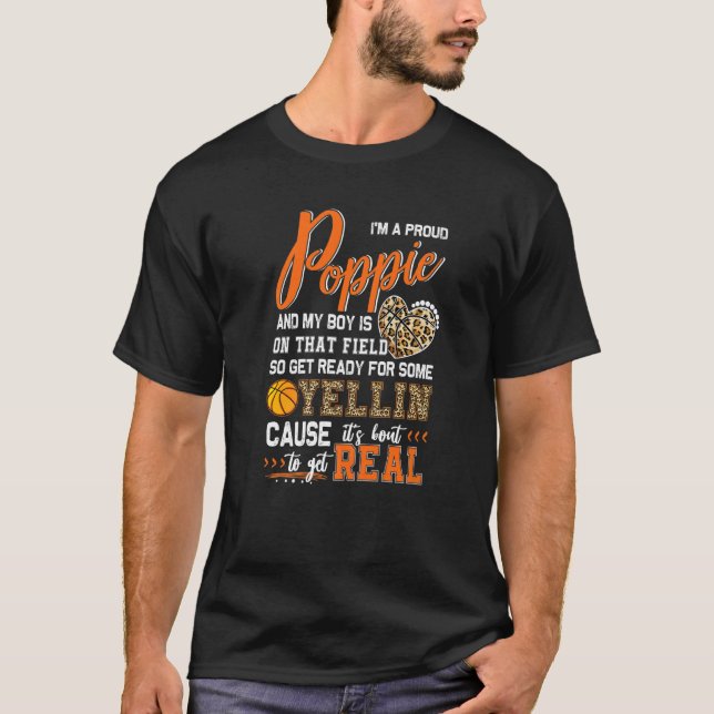 Proud Basketball Poppie Basketball Familie Matchin T-Shirt (Vorderseite)