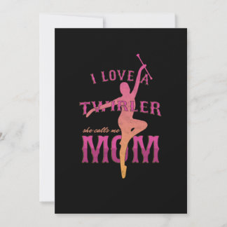 Proud Baton Twirler Mama Majorette Mutter I Liebe  Einladung