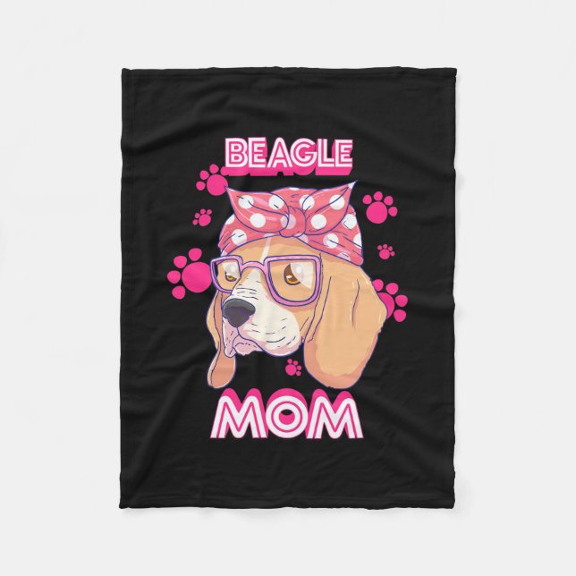 Proud Beagle Hund Mama Fleecedecke (Vorderseite)
