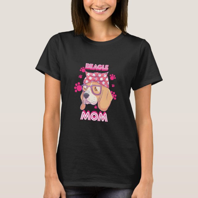 Proud Beagle Hund Mama T-Shirt (Vorderseite)