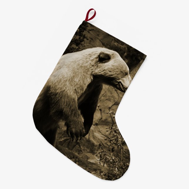Proud Bear Großer Weihnachtsstrumpf (Vorderansicht (hängend))