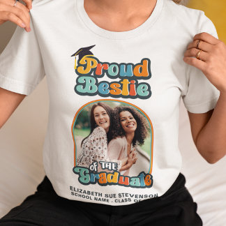 Proud Bestie des Graduierten Foto Groovy Retro T-Shirt