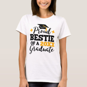 Proud Bestie eines 2022-Absolventen schwarzen Gold T-Shirt