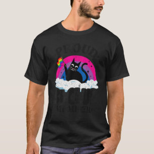 Proud Bi Club Mitglied Katze Bisexuelle Flagge Reg T-Shirt