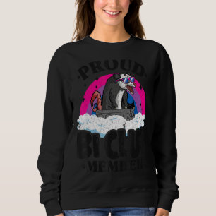 Proud Bi Club Mitglied Opossum Bisexuelle Flagge R Sweatshirt
