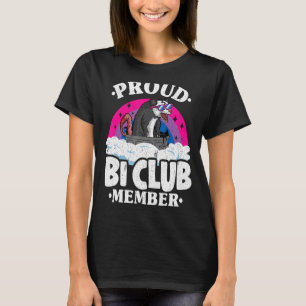 Proud Bi Club Mitglied Opossum Bisexuelle Flagge R T-Shirt
