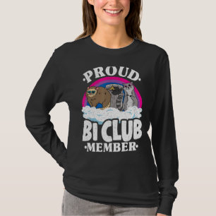 Proud Bi Club Mitglied Opossum Raccoon Bisexuelle  T-Shirt