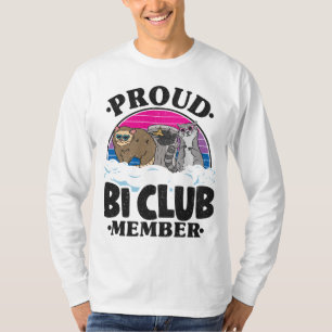 Proud Bi Club Mitglied Opossum Raccoon Bisexuelle T-Shirt