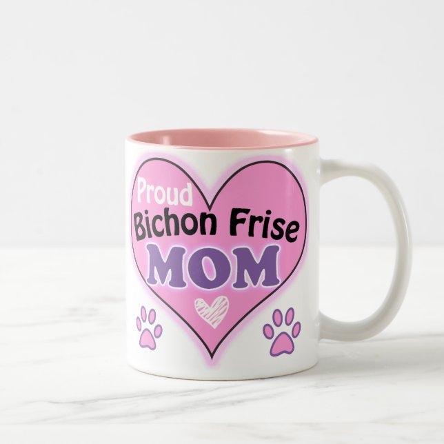 Proud Bichon Frise  Mom Zweifarbige Tasse (Rechts)