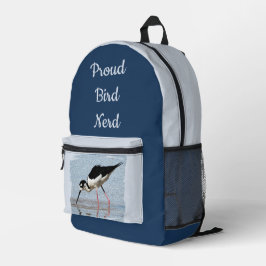 Proud Bird Nerd Wader Foto Vogelbeobachtung Vogelb Bedruckter Rucksack