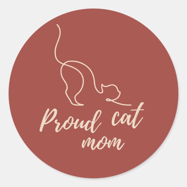 Proud Black Cat Mom Sticker – Minimal Gift (Vorderseite)