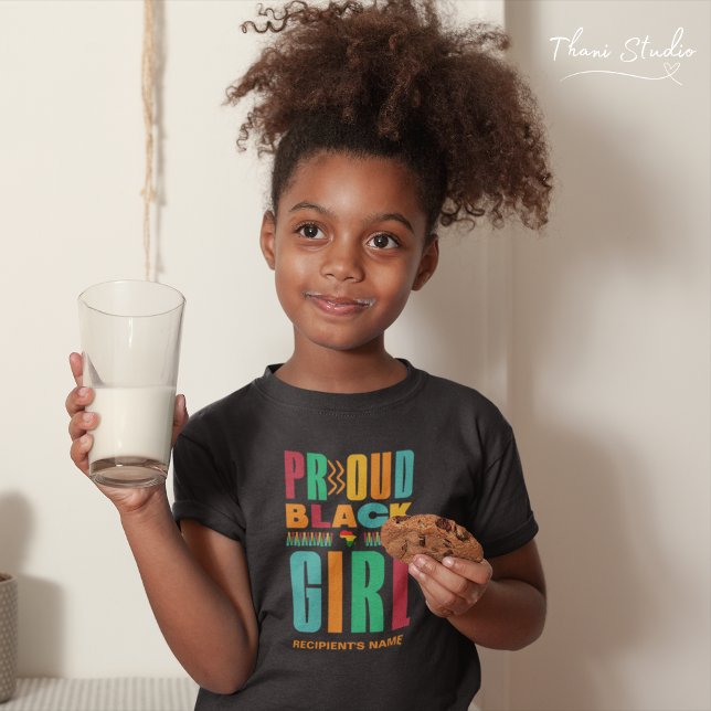 Proud Black Girl Black History Mont Family T-Shirt (Von Creator hochgeladen)