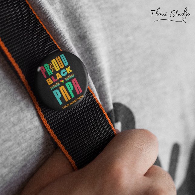 Proud Black Papa Black History Mont Family Button (Von Creator hochgeladen)