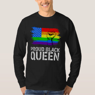 Proud Black Queen Mama Mütter Day Lgbt Pride Rainb T-Shirt