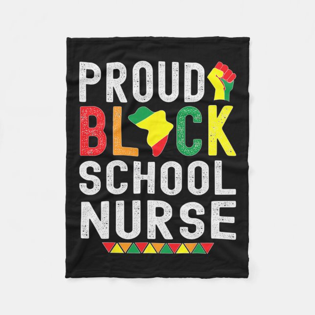 Proud Black School Nurse Black History Montag für  Fleecedecke (Vorderseite)