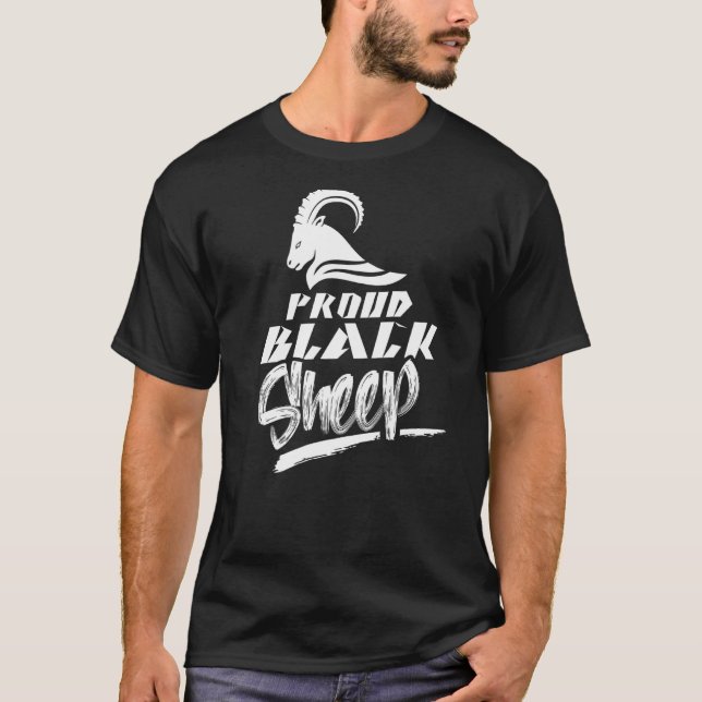 Proud Black Sheep Dark Sarcastic Spaß Redewendunge T-Shirt (Vorderseite)